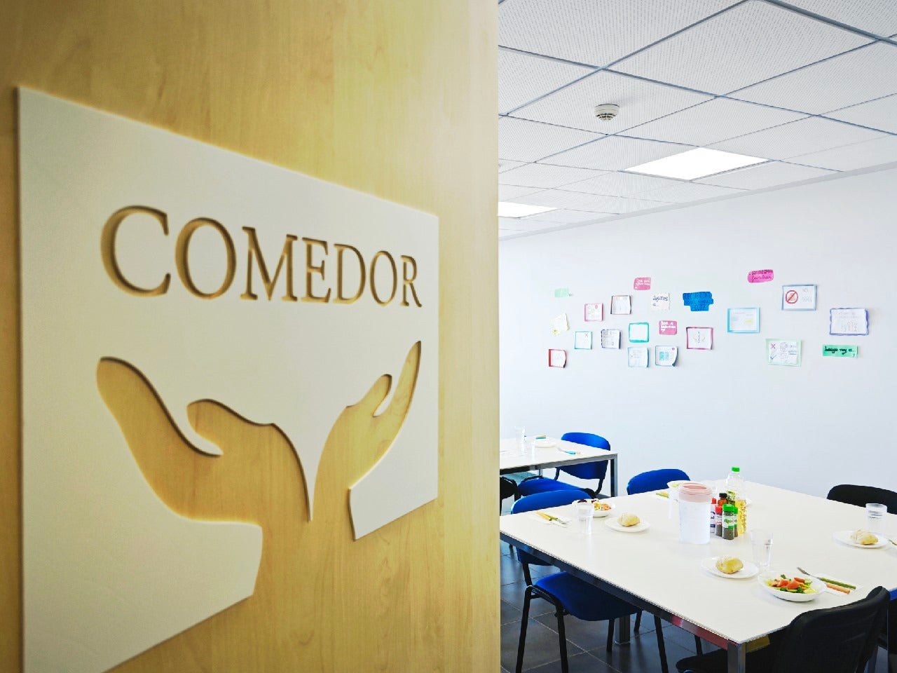 Comedor comunitario del Centro de Recuperación Emocional y Alimentaria, ubicado en el campus de la UMH de Elche.