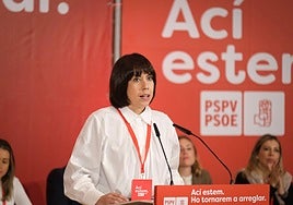 La secretaria general del PSPV y ministra de Ciencia, Diana Morant, el sábado en el comité nacional.