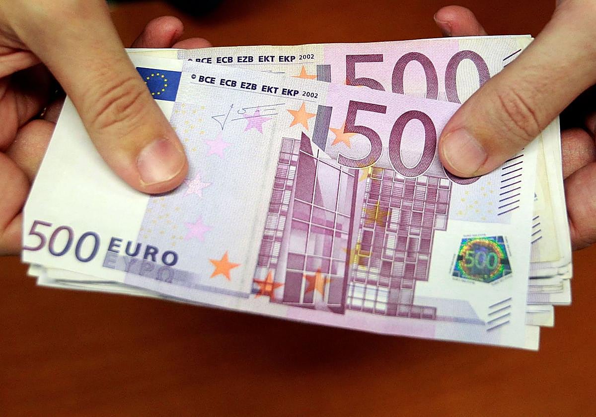 Billetes de 500 euros en imagen de archivo