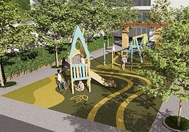 Recreación de los juegos infantiles que se colocarán.