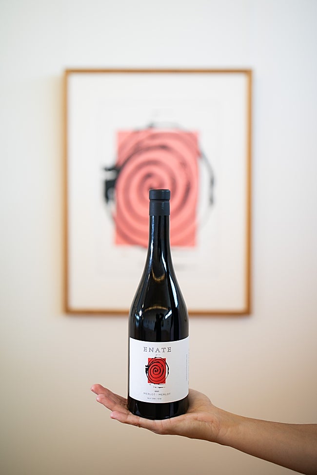 El Enate Merlot Merlot en el museo.