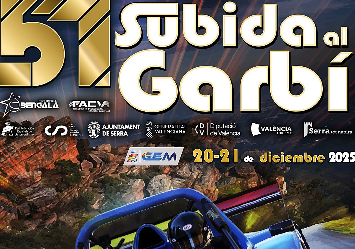 Parte superior del cartel correspondiente a la nueva edición de la subida al Garbí.