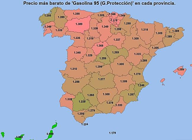 Precios más baratos de la gasolina el 4 de diciembre de 2025.