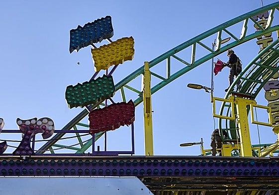 Feria de atracciones en Valencia.