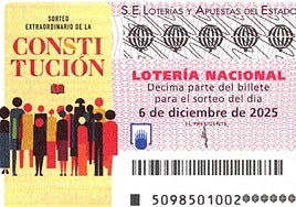 La Lotería Nacional del sábado 6 de diciembre da 15 millones de euros a un único afortunado en el Sorteo del Día de la Constitución