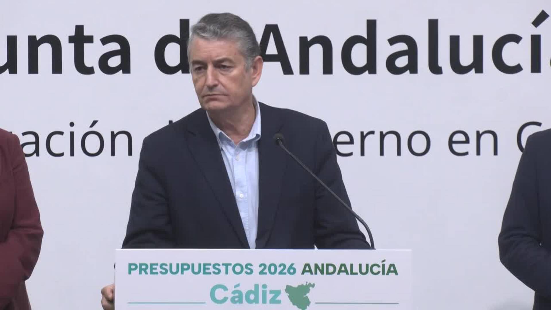 Cádiz obtendrá 534 millones en inversiones de la Junta para 2026