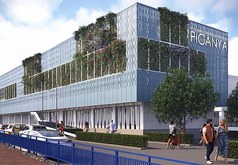 Los jardines verticales de la piscina de Picanya crearán una ventilación natural