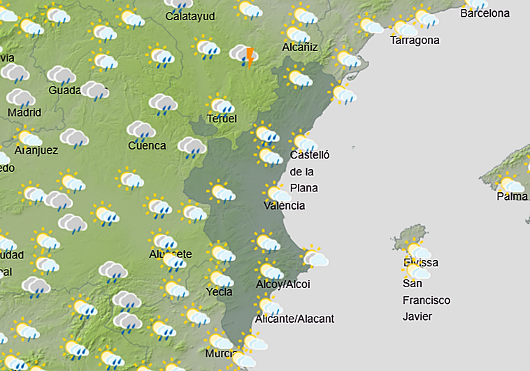 Aemet pone fecha al regreso de las lluvias a la Comunitat Valenciana: dónde caerán