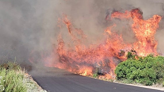 Siete incendios ponen en jaque este lunes a los efectivos de extinción