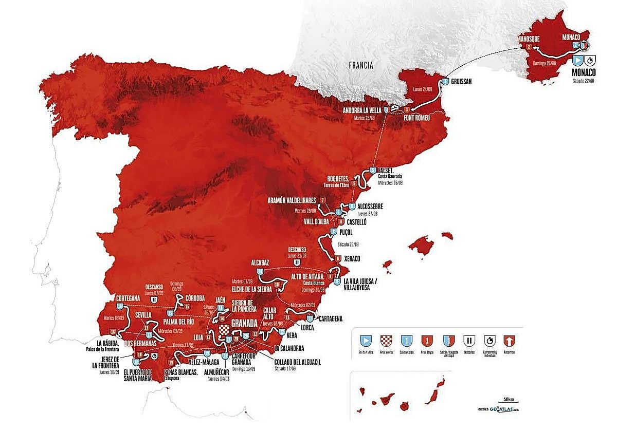 El recorrido de la Vuelta a España 2026.
