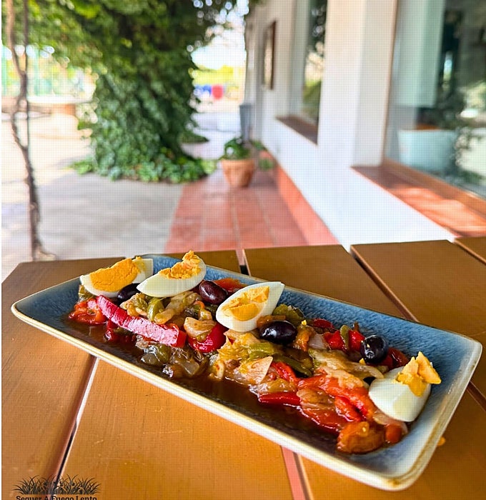 Esgarraet cocinado a la brasa.