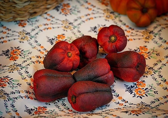 Típicos frutos de mazapán.