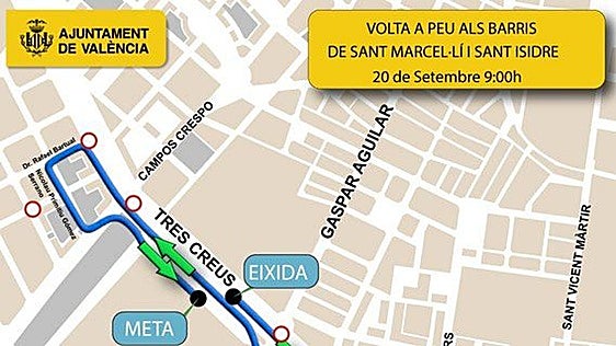 Calles cortadas este domingo 20 de septiembre en Valencia por la Volta a Peu