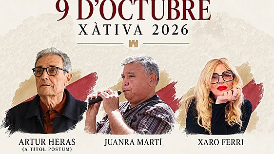 Artur Heras, Xaro Ferri y Juanra Martí, Premios 9 d'Octubre 2026 de Xàtiva