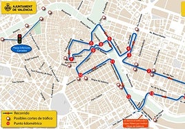 Calles cortadas y estacionamiento prohibido este sábado en Valencia con motivo de la 15K nocturna