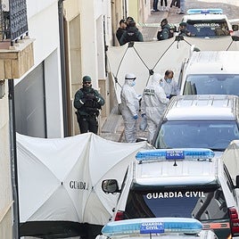 Agentes de Criminalística de la Guardia Civil durante la inspección.