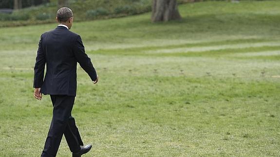 Barack Obama, en los jardines de la Casa Blanca 