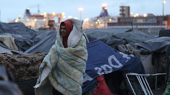 Campamento de inmigrantes en Calais. 