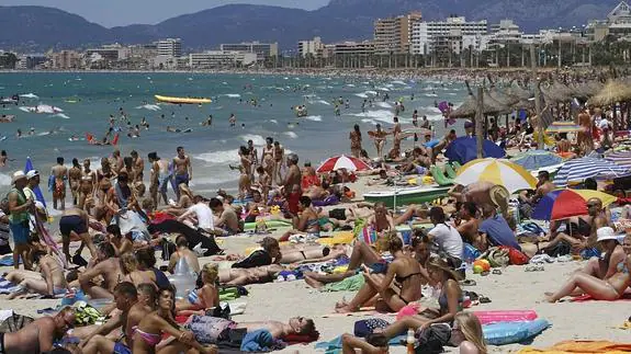 Playa de El Arenal, el Palma de Mallorca. 