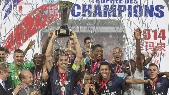 El PSG celebra su victoria. 