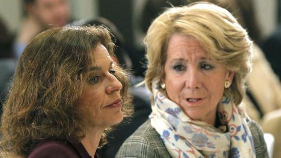 Ana Botella, junto a Esperanza Aguirre. 