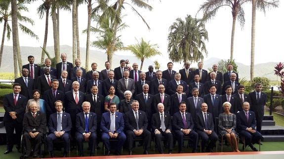 Foto de familia de la reunión del G20. 