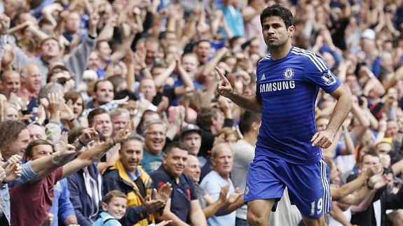 Diego Costa celebra un gol. 