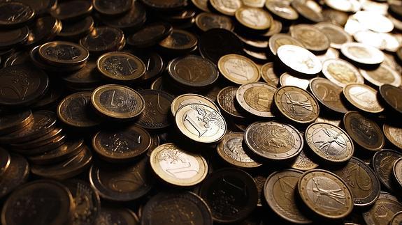 Monedas de uno y dos euros. 