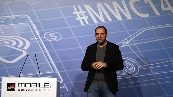 Jan Koum, en el MWC de Barcelona. 