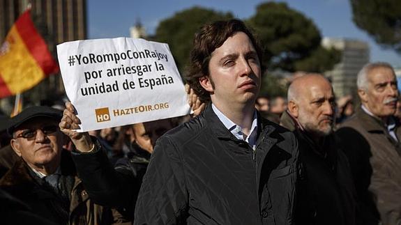 El pequeño Nicolás, en la manifestación de la AVT. 