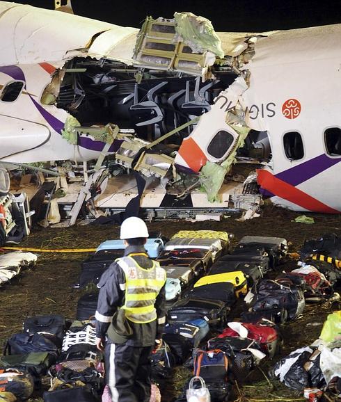 Avión siniestrado esta semana en Taipei. 