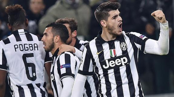 Morata celebra un gol. 