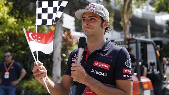 Carlos Sainz, en un acto en Malasia. 