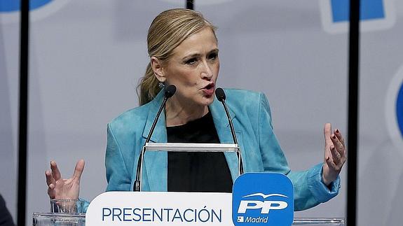 La candidata del PP a la Comunidad de Madrid, Cristina Cifuentes.