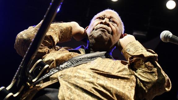 La leyenda estadounidense del blues B. B. King. 