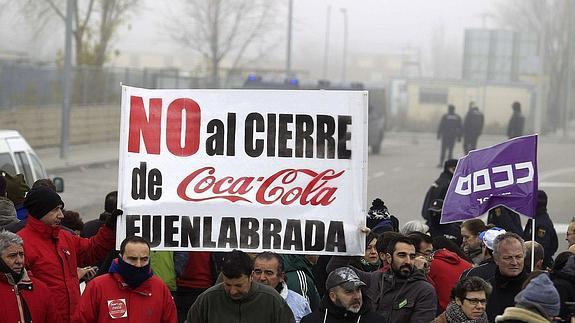 Protestas por los despidos en Coca Cola. 