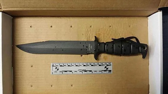 Cuchillo usado por Usaamah Abdalá Rahim. 