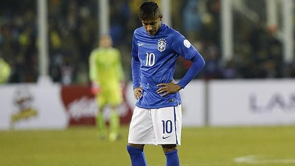 Neymar, en el partido ante Colombia. 