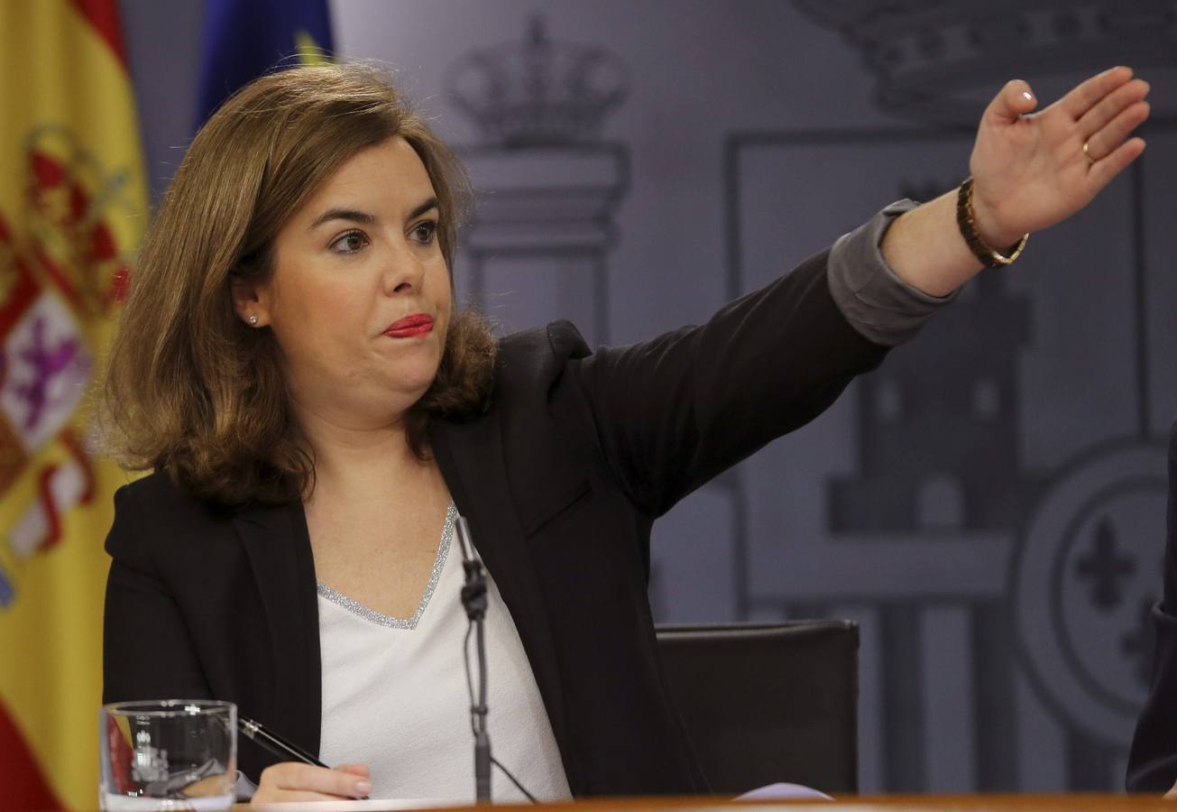 Soraya Sáenz de Santamaría en el Consejo de Ministros