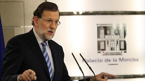 Mariano Rajoy, en la rueda de prensa. 