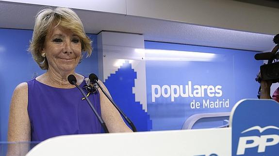 La presidenta del PP de Madrid, Esperanza Aguirre.