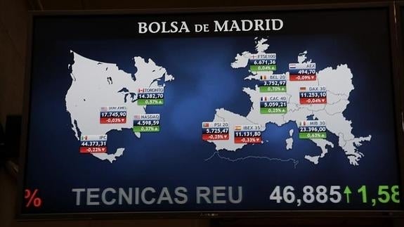 Panel de la Bolsa de Madrid.