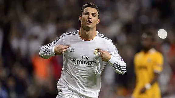 Cristiano, durante un partido con el Real Madrid. 