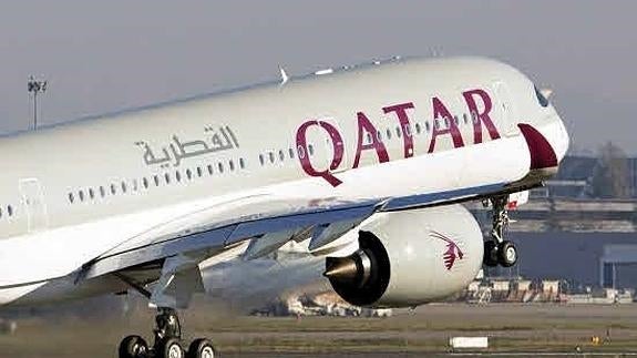 Un avión de la compañia Qatar Airways.