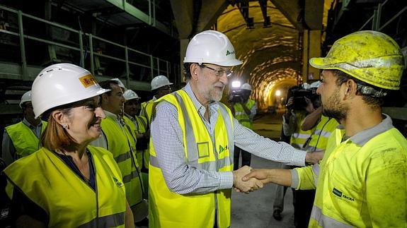 Mariano Rajoy visita las obras del AVE en Orense.