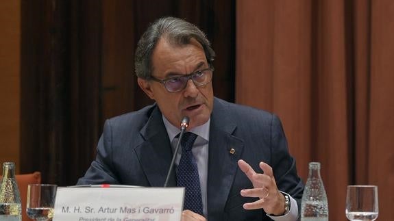 Artur Mas, durante su comparecencia. 