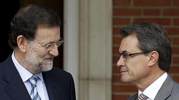 Mariano Rajoy y Artur Mas, durante un encuentro en Moncloa.