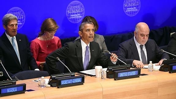 Obama, durante la cumbre antiyihadista. 