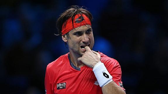 David Ferrer, durante el partido ante Wawrinka. Afp