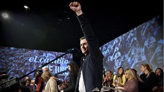 Pedro Sánchez, durante su participación en un acto en Jerez. 